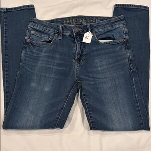 American Eagle Outfitters Women's Dark Blue Skinny Jeans